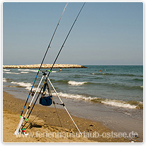 Brandungsangeln an der Ostsee angel, strand, ostsee