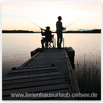 angler, steg, bodden, ostsee