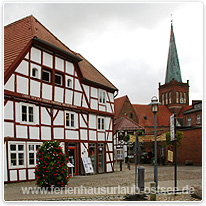 bergen, insel ruegen, ostsee, haus, kirche