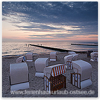 Abendstimmung am Strand von Niendorf niendorf, strand, ostholstein, ostsee, strandkorb